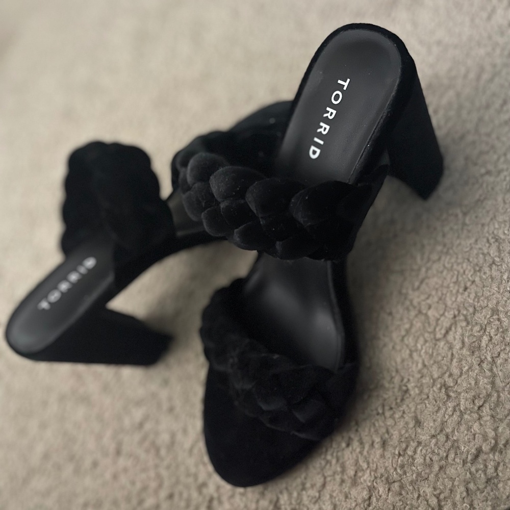 Black Velvet Torrid Heels 8.5ww